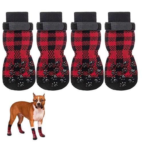 Chaussettes Coordonnantes Double Face Pour Chiens, Protège-Pattes Pour Chiots, Petits, Moyens Et Grands Chiens, Empêche Les Rayures Du Sol, Arrêtent Licki