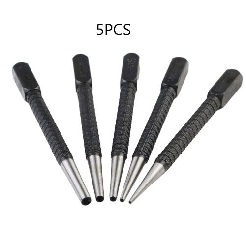 Outil de poinçonnage des ongles pour perforateur central, corps mométrage, tige carrée, tête pour calcul, pièces d'outils de travail, 100mm, 0.8mm, 1.6mm, 2.4mm, 3.2mm, 5 pièces