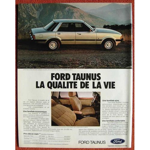 Publicité Papier - Voiture Ford Taunus De 1981