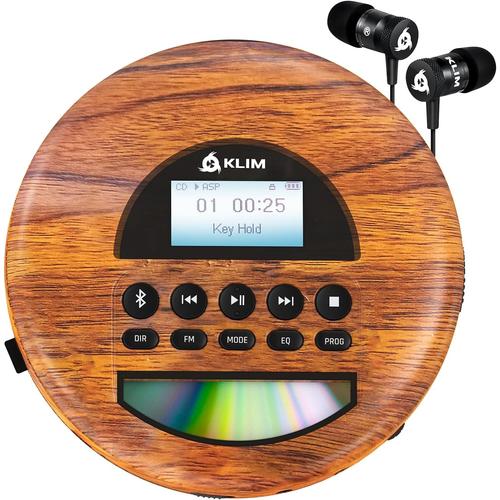 Bois Bois Nomad Wood - Nouveauté 2024 - Lecteur CD Portable - Batterie Intégrée Longue Durée - écouteurs Fusion - CD-R, CD-RW, MP3 -