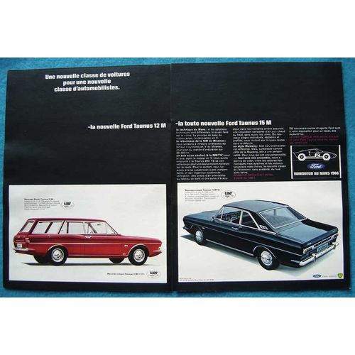 Publicité Papier - Voitures Ford Taunus 12 M Et 15 M De 1966