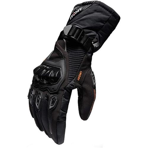 Noir Noir Noir Gants Velo Gant Moto Hiver Homologué Homme Gants Moto Gants Imperméables Chauds Et Résistants Aux Chutes Gants De Moto Longs Pour Motocross