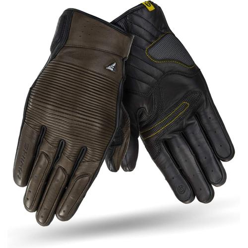 Marron Marron Marron Blake Gants Moto Homme - Gants Respirant, Élastique, Touchscreen, Vintage Et Cuir Avec Protecteur De Jointure