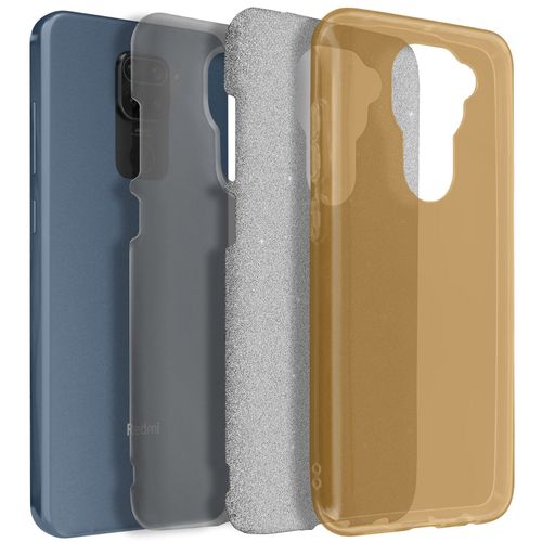 Coque Pour Xiaomi Redmi Note 9 Paillette Amovible Silicone Semi-Rigide Or