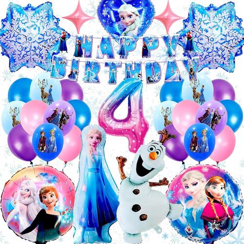 Anniversaire Rein Des Neige 4 Ans Decoration Anniversaire Rein Des Neige 4 Ans, Froze Anniversaire Filles Ballon, Kit Els Décoration D'anniversair Eavec Ballons Aluminium, Fournitures De Fête