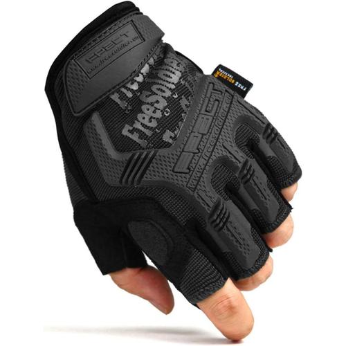 Demi Doigts/Noir Demi Doigts/Noir Demi Doigts/Noir Gants De Moto, Gants De Sports De Plein Air Demi-Doigts Protection Des Articulations Dures Pour Scooter De Motocross Escalade Chasse Paintball Gants