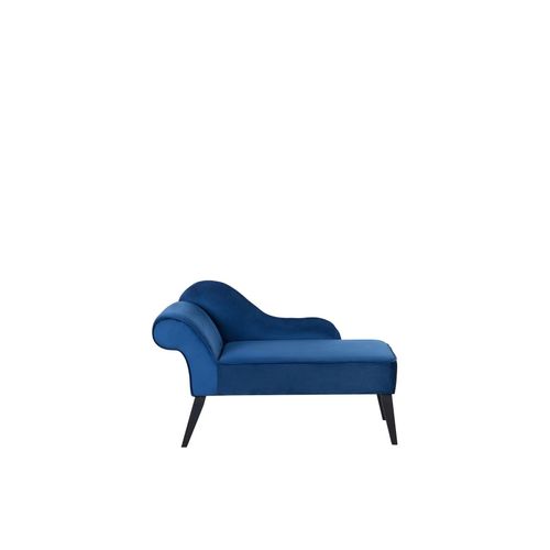 Mini Chaise Longue En Velours Bleu Côté Gauche Biarritz