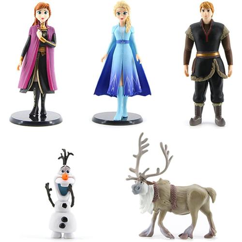 Décoration de Gateau La Reine des neiges, Figurine Frozen, Garnitures de Gateaux Elsa Olaf Anna, Decoration Cupcake Anniversaire, Cake Topper Set, Deco Gateau, pour Enfants Garcon Fille, 5PCS