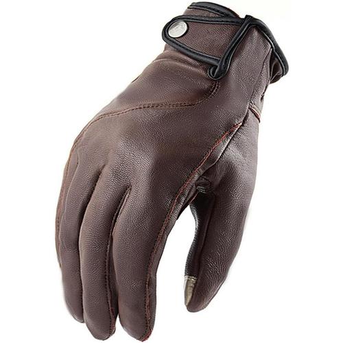 Marron Marron Marron Gants De Moto En Cuir De Chèvre Marron Vintage Gants De Moto Été Automne Rétro Gants De Moto Doigts Complets