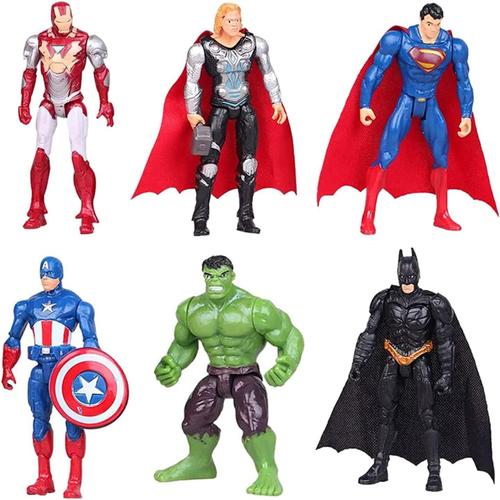 6 Pièces Superhero Fête Cake Topper,Kit Avengers Cupcake,Avengers Figurine,Avengers Cupcake pour Enfant Fête d'anniversaire Cupcake Décoration Garçons Cadeau,vengers Décoration De Gateau pour