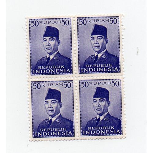 Indonésie-Lot De 4 Timbres Neufs- Président Sukarno