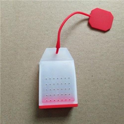 Sachets de thé réutilisables en silicone, passoire à infuseur à thé en feuilles mobiles de qualité supérieure pour tasses à thé, tasses et théières, trous améliorés et meilleur filtreTransparent+Red3PCS