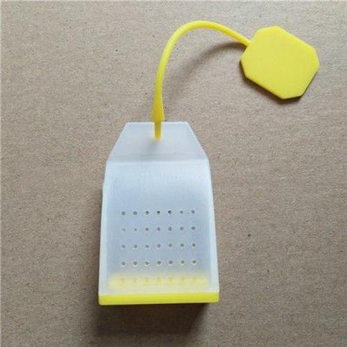 Sachets de thé réutilisables en silicone, passoire à infuseur à thé en feuilles mobiles de qualité supérieure pour tasses à thé, tasses et théières, trous améliorés et meilleur filtreTransparent+Yellow3PCS