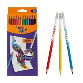 Pochette de 12 crayons de couleur - Evolution Illusion - Bic Kids -  Dessiner - Colorier - Peindre