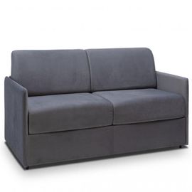Canapé Lit Express Colosse Couchage 140 Cm Matelas Épaisseur 22 Cm À Mémoire De Forme Velours Gris Anthracite