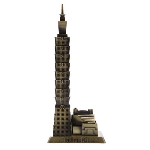 Modèle d'architecture de bâtiment de Taipei en bronze, ornement de bureau, cadeau souvenir de voyage, 101