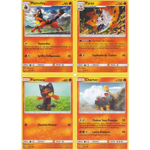 4 Cartes Pokemon - Édition Soleil Et Lune 3,5 Légendes Brillantes