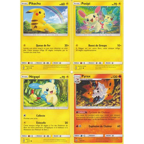 4 Cartes Pokemon - Édition Soleil Et Lune 3,5 Légendes Brillantes