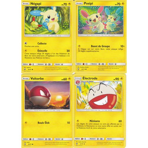 4 Cartes Pokemon - Édition Soleil Et Lune 3,5 Légendes Brillantes
