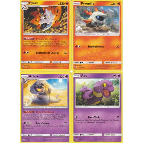 4 Cartes Pokemon - Édition Soleil Et Lune 3,5 Légendes Brillantes
