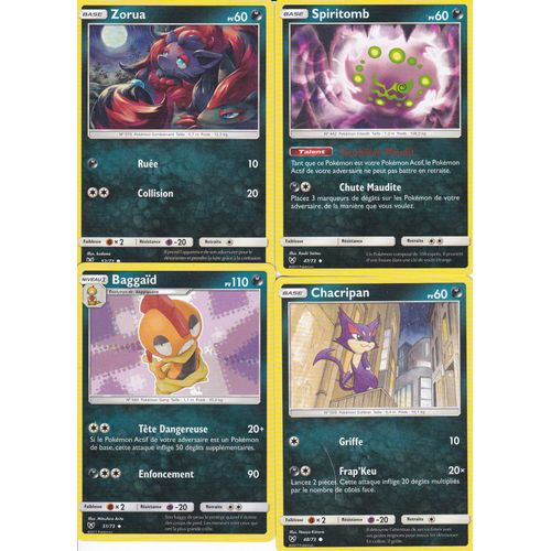 4 Cartes Pokemon - Édition Soleil Et Lune 3,5 Légendes Brillantes