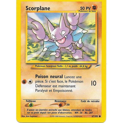 Carte Pokemon Scorplane 67/105 50 Pv - Set Neo Destiny (Fr)