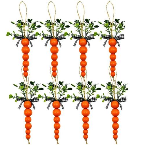 Ensemble de 8 pendentifs de décoration de pâques, carottes Orange, accessoires de photographie pour enfants