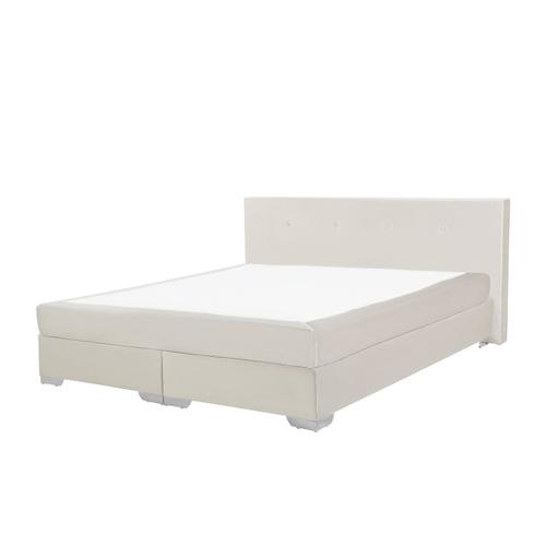 Lit Boxspring En Velours Beige 180 X 200 Cm Consul