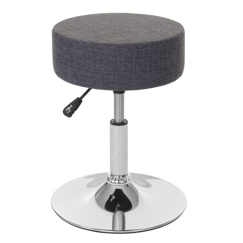 Tabouret Hwc-C22, Hauteur Réglable, Ø 35 Cm, Tissu   Gris