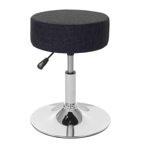 Tabouret Hwc-C22, Hauteur Réglable, Ø 35 Cm, Tissu   Gris Foncé