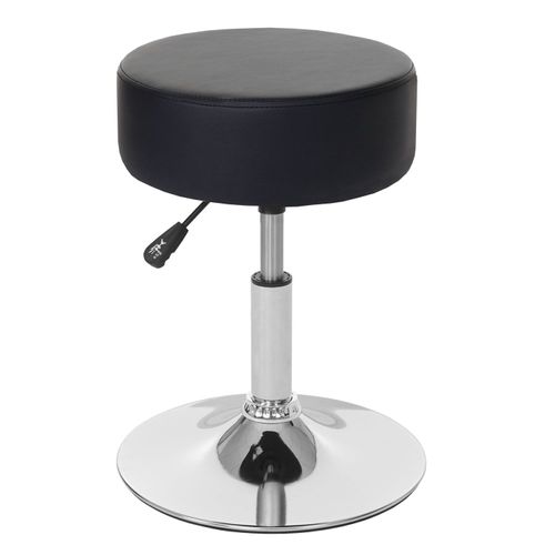 Tabouret Hwc-C22, Hauteur Réglable, Ø 35 Cm   Similicuir Noir