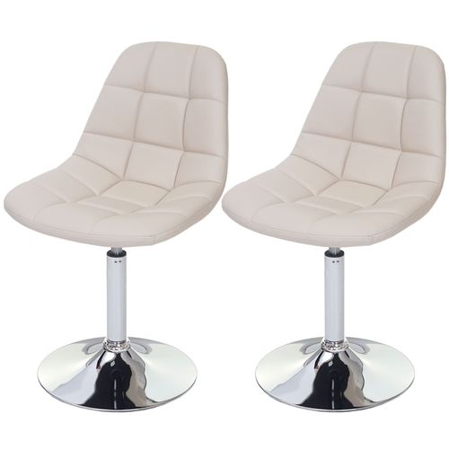 2x Chaise De Salle À Manger Cascina, Fauteuil Pitovante, Chrome   Similicuir Crème