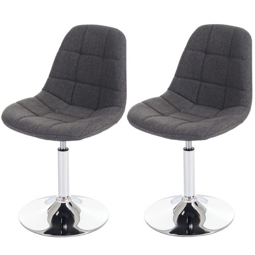 2x Chaise De Salle À Manger Cascina, Fauteuil Pitovante, Chrome   Tissu Gris Clair
