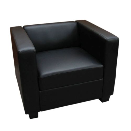 Fauteuil Club / Lounge Lille, 86x75x70cm   Simili-Cuir Noir