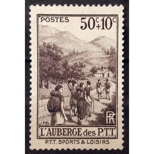 Ptt Sports Et Loisirs - L'auberge Des Loisirs 50c+10c (Superbe N° 347) Obl - France Année 1937 - Brn83 - N29573