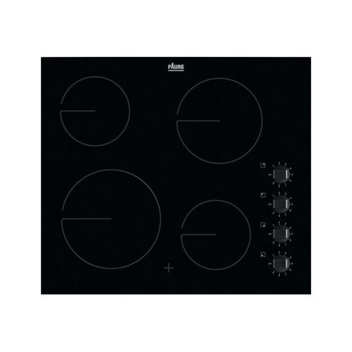 Faure FHRN640K - Vitrocéramique - 4 plaques de cuisson - Niche - largeur : 56 cm - profondeur : 49 cm - avec bord droit