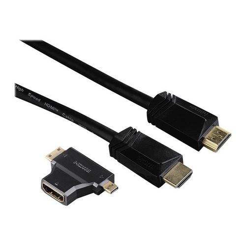 Hama High Speed HDMI with Ethernet - High speed - Kit câbles vidéo/audio/réseau - blindé - noir