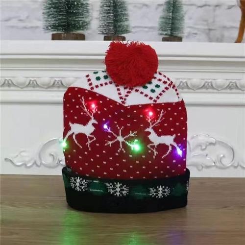 Bonnets de Noël à LED, tricotés, pour enfant,chapeau lumineux, bonne idée cadeau, décorations, nouvel an, 2021