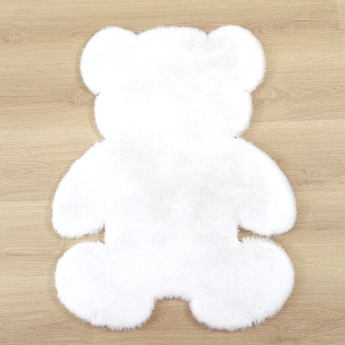 Tapis D'intérieur Moderne En Forme D'ours, En Soie Super Douce, Pour Enfant,Paillasson Antidérapant Pour Le Salon Et La Chambre À Coucher, De Couleur Gris, Blanc Et Brun, 60x80cm