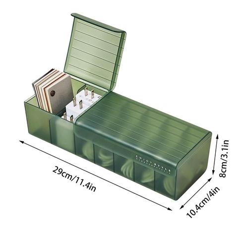 Boîte de rangement de câbles de données de bureau, organiseur à 7 compartiments pour cordon d'alimentation chargeur de téléphone portable boîte cloisonnée de tri avec couvercle