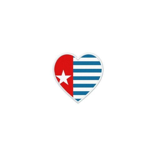 Patch Badge Ecusson Imprime Drapeau Coeur Papouasie Occidentale West Papua Barat
