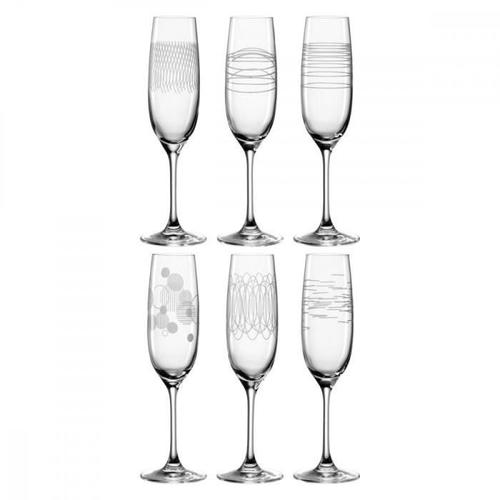 Lot De 6 Coupes À Champagne Gravées 630ml - Leonardo - Transparent -