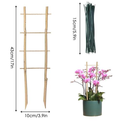 Treillis Carré En Bambou Naturel Pour Plantes De Jardin, Support Pour Plantes Grimpantes, Lot De 6