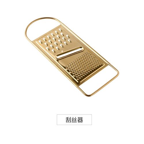 Originalité Cuisine Outil De Cuisson Costume Doré En Acier Inoxydable Fouet Dépistage Tasse De Grattoir Poudre D'?Uf Mélangeur Agitateur Rotatif 1pc