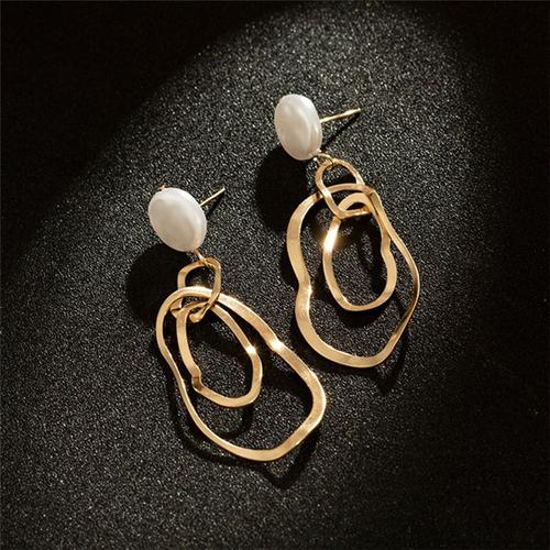 Boucles D'oreilles Irrégulières En Forme De Coquillage, Bijoux Géométriques Simples En Métal, Accessoires À La Mode Pour Femme