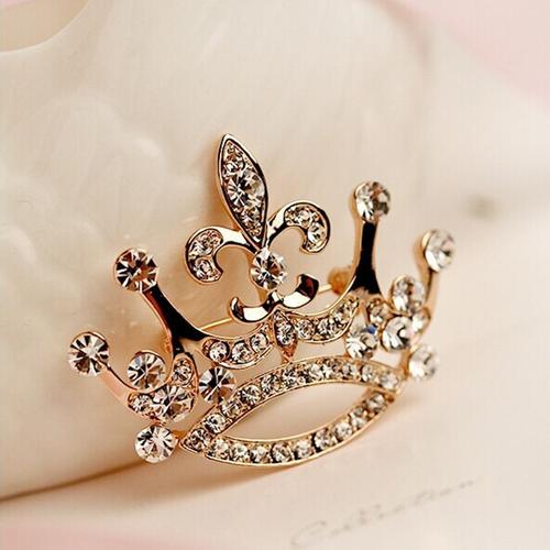 Broche Couronne À Breloques En Cristal, Bijoux Pour Femmes, Rétro, Gros Strass Royal, Corsage De Mariage, Fait À La Main, Cadeau Fin, Tendance