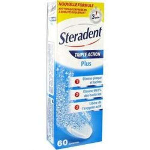 Steradent Triple Action Plus 60 Comprimés 