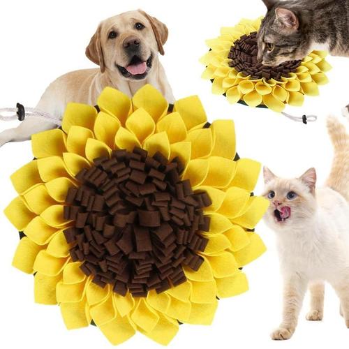 Tapis D'activité Anti-Étouffement En Tournesol Pour Chien, Accessoire Interactif De Recherche De Nourriture Pour Animaux De Compagnie, Jeu D'alimentation Pour Le Nez, Ralentissant L'alimentation Du Ch