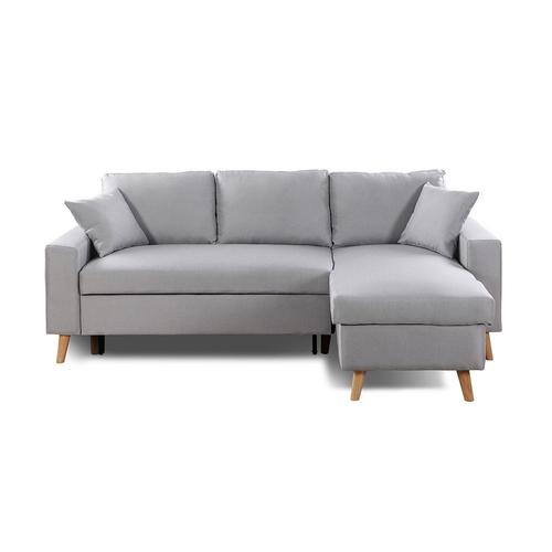 Canapé D'angle Maria Scandinave Réversible Et Convertible - Gris Clair