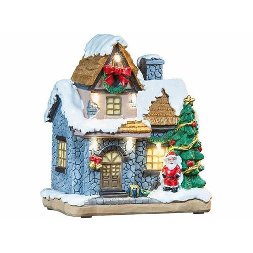 Maisonnette Décorative Avec Père Noël Et Illuminations